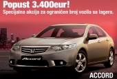 Prodajna akcija za ograničen broj vozila Honda Accord sa lagera